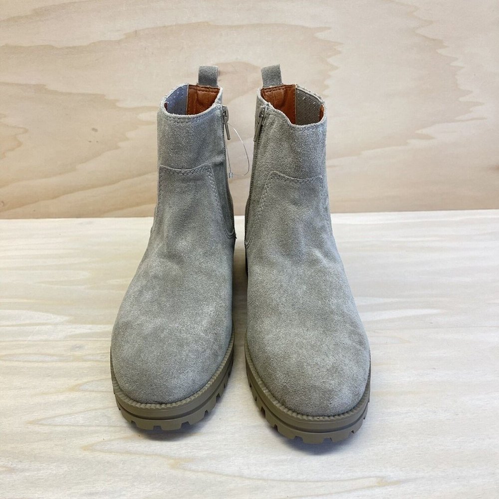 Lucky Brand Womens Suede Hazyl Pull On Ankle Boots Fossilized Size 6.5M NEW - Picture 3 of 7